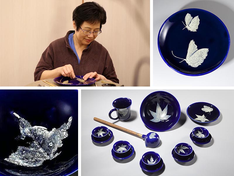 台灣陶瓷工藝 木葉盞 天目茶碗 木葉釉器 Tenmoku glaze leaf ceramic in Taiwan